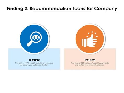 Finding And Recommendation Icons For Company Powerpoint Slides