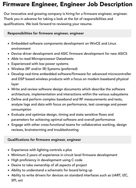 Firmware Engineer Engineer Job Description Velvet Jobs
