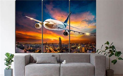 Big canvas paintings for home decor. Airplane Airplane canvas Airplane print Aviation canvas ...
