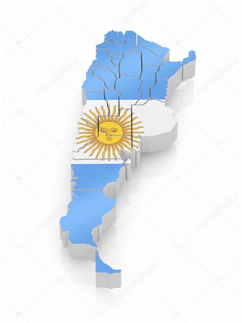 Mapa De Argentina En Colores De Bandera Argentina Fotografía De Stock