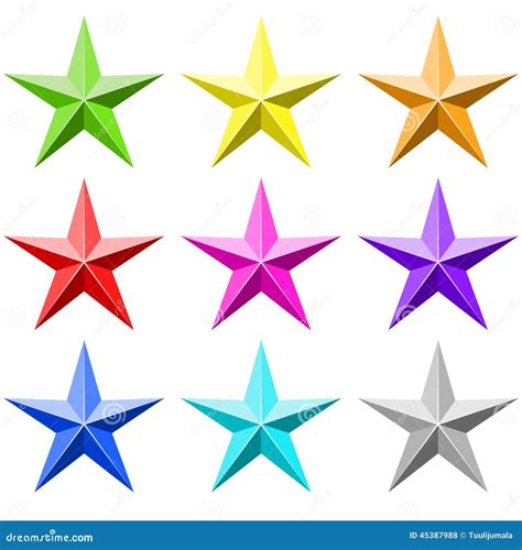 Color Star Vector Set Stock Vector Image 45387988