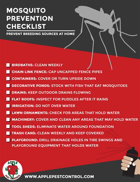 Mosquito Prevention Checklist Apple Pest Control