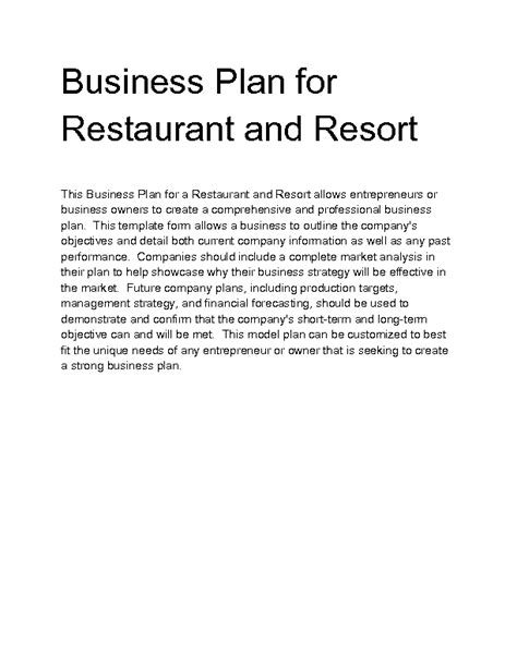 21 Free 32 Free Restaurant Business Plan Templates Word Excel Formats
