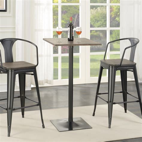 coaster 100730 industrial metal bar height table and stools curley s furniture store des