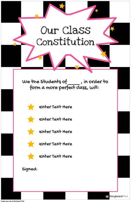 Class Constitution Posters Classroom Community