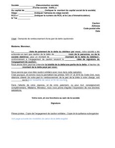 lettre de demande de caution bancaire entreprise Modèles de lettres Exemple de lettre