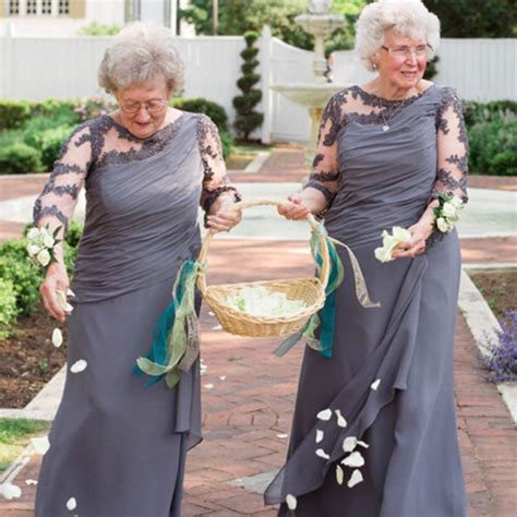 bride and groom ask their grandmothers to be their flower girls r aww