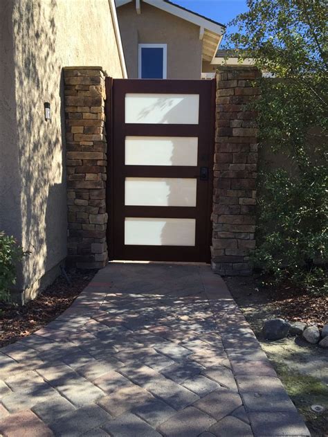 Custom Contemporary Wood And Glass Gate By Garden Passages Wood Gate