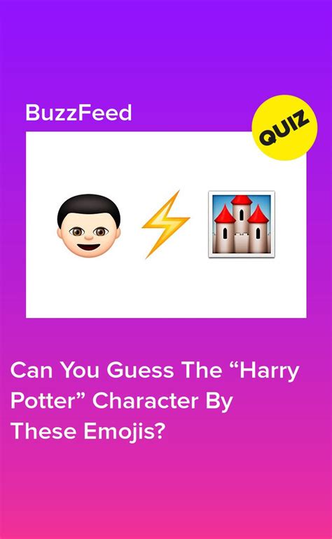 Can You Guess The Harry Potter Character By These Emojis Harry