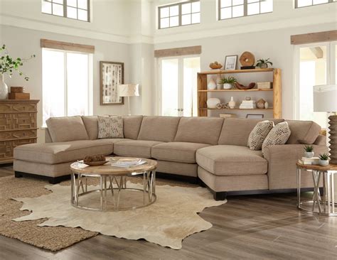 Beige 3 Piece Sectional Sofa With Laf Chaise Pisces Tan Couch