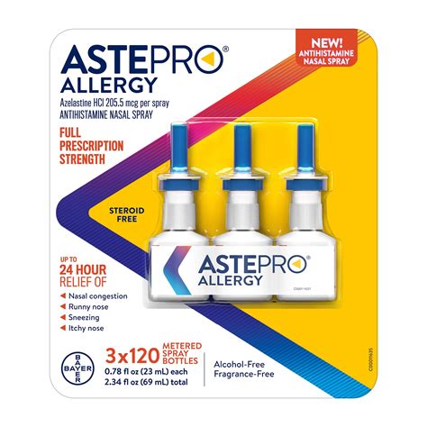 Astepro Allergy Steroid Free Antihistamine Nasal Spray 360 Metered