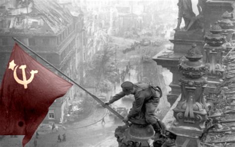 Ussr Photography Selective Coloring Flag War World War Ii Berlin
