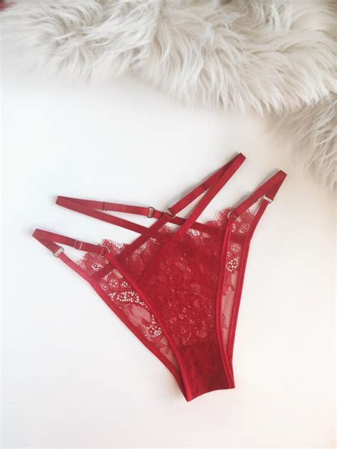 Red Lace Panties Handmade Woman Lingerie Etsy