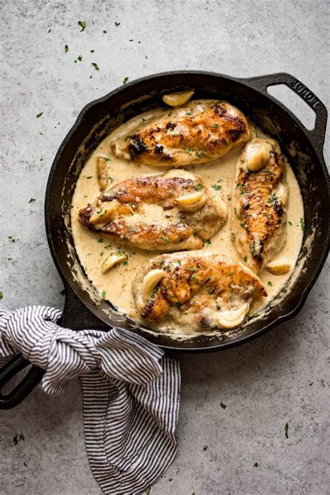 No dry, flavorless chicken photo by chelsie craig, food styling by kat boytsova. Creamy Garlic Chicken • Salt & Lavender
