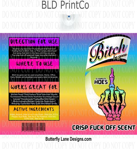 Bitch Be Gone Adult Themed Wrap Skelly Middle Finger Rainbow 3 Tumbl