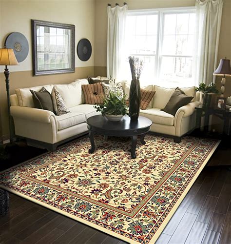 Traditional Area Rugs For Living Room 8x10 Cream Large Rugs