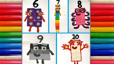 Lets Make Numberblocks 6 10 Out Of Play Doh Learn Colours And