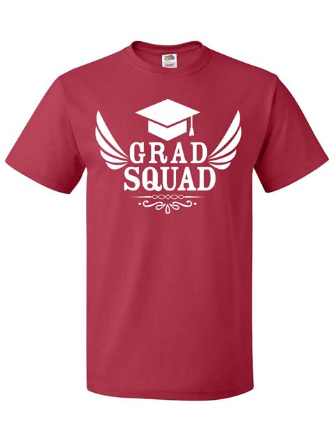 Inktastic Grad Squad With Graduation Cap And Wings T Shirt