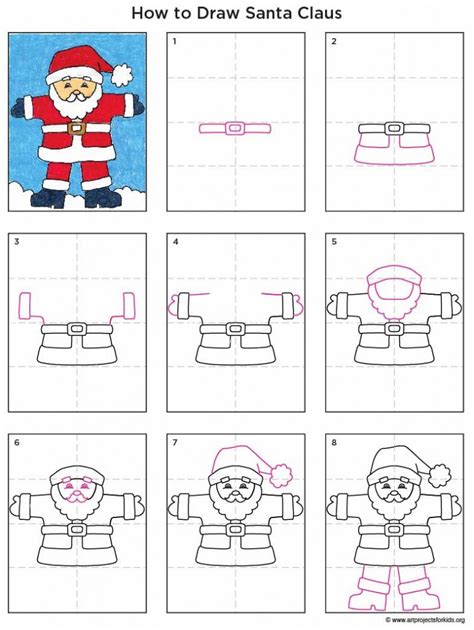 The exception is the floppy top of his hat. Santa Claus Drawing Easy For Kids Step By Step - Drawing Ideas