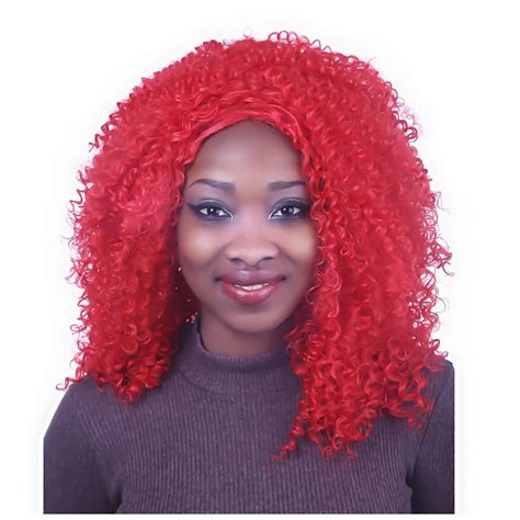 Top High Quality Afro Wigs 16 Curly Red Hair Wig African American Wig