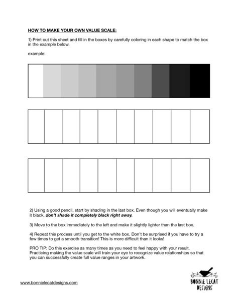 value-scale-worksheet | Illustration, Art Prints and Gifts ...