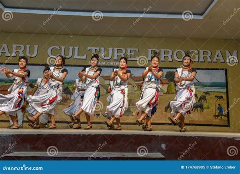 Traditional Tharu Dance At Sauraha In Nepal Editorial Image Image Of