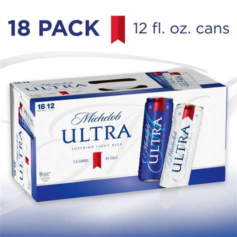 Michelob Ultra Light Beer 18 Pack Beer 12 Fl Oz Cans 42 Abv