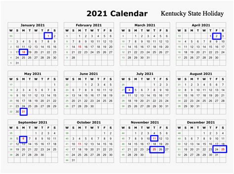 Check Kentucky State Holidays 2021 Download Calendar