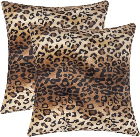 Carrie Home Soft Plush Leopard Print Faux Fur Decorative Throw Pillow