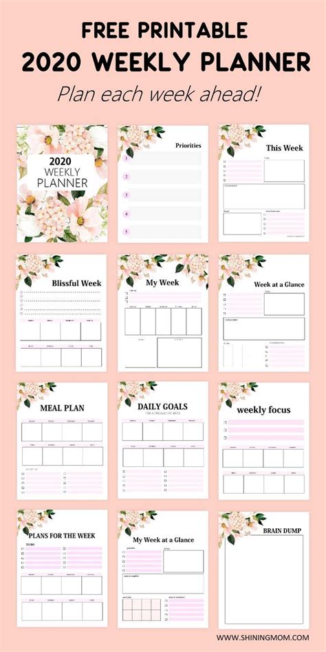 Free Printable Weekly Planner 2020 So Beautiful In Florals Plan Your