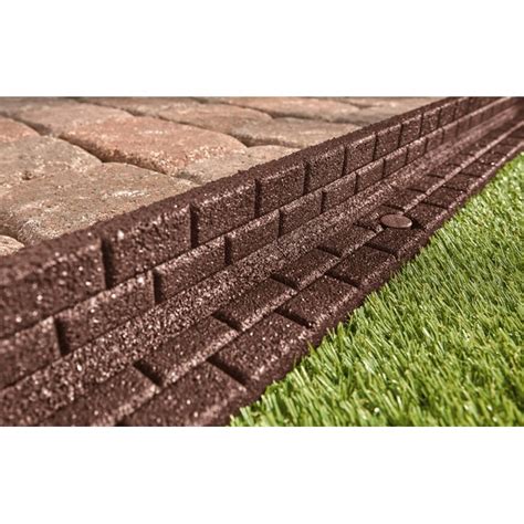 Rubberific Brickface 6 Pack 24 Ft Brown Rubber Landscape Edging Section