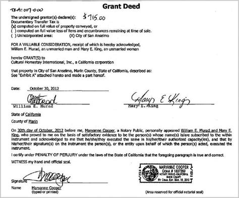 Grant Deed Form Los Angeles California Templates 1 Resume Examples