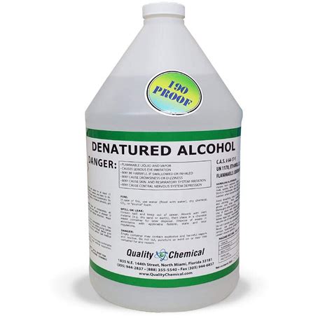 Denatured Alcohol Ethanol 190 Proof 1 Gallon 128 Oz
