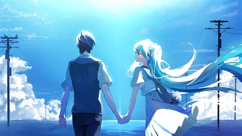 Anime Couple Holding Hands Hatsune Miku Hd Anime 4k