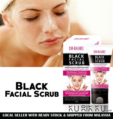 Dr Rashel 100ml Charcoal Facial Scrub Collagen Face Scrubber Whitening