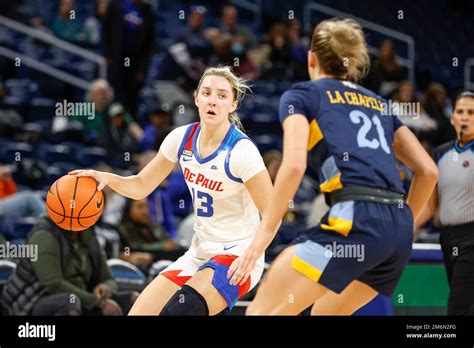 Depaul Blue Demons Guard Maeve Mcerlane 13 Drives To The Basket