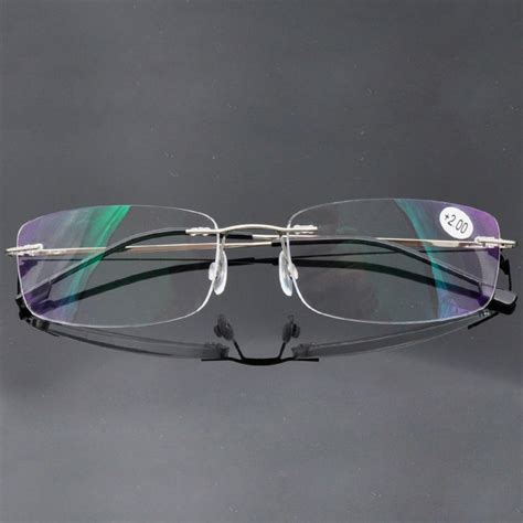 Mens Womens Rimless Reading Glasses Titanium Alloy Readers Lightweight 10~35 Ebay