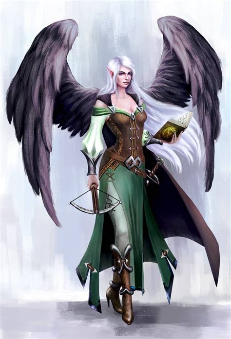 Winged Elf By Kceon On Deviantart Elf Warrior Fantasy Girl Dungeons