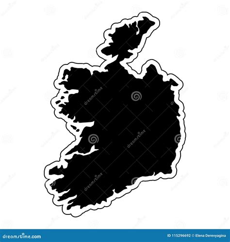Ireland Map Contour Silhouette And Flag Royalty Free Illustration