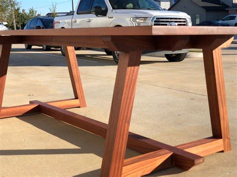 Modern Sapele Wood Dining Table Mahogany Trestle | Etsy | Table à