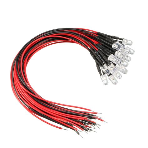 Sourcingmap 20pcs 5mm Pre Wired Led 7 Colors Change Slow Flashing Dc3