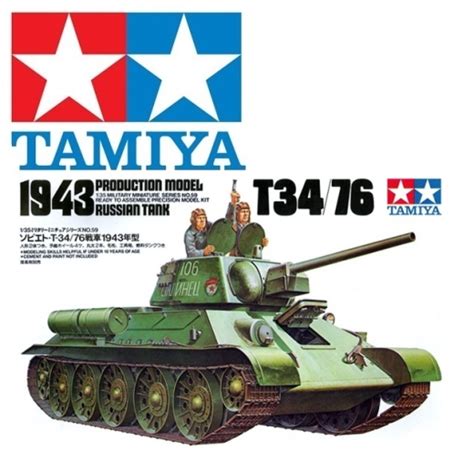 Tamiya 35059 T3476 1943 Production Model Russian Tank 135 Scale Kit