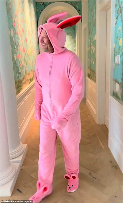 Blake Shelton Dons A Pink Bunny Suit While Emily Ratajkowski Puts On