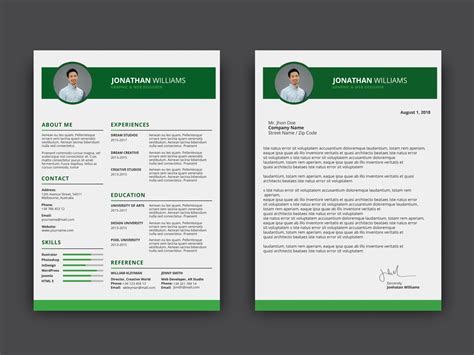 This is another sample cv template that will be of great use for recent college graduates in making their cv by taking the sample as a reference for applying for jobs in various fields. Free Green CV/Resume Template + Cover Letter by Andy Khan ...