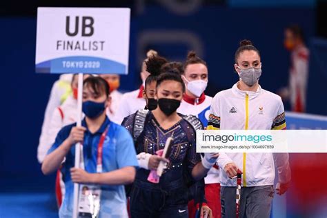 Belgian Gymnast Nina Derwael Arrives For The Individual Uneven Bars Final Event In The Artistic Gymn
