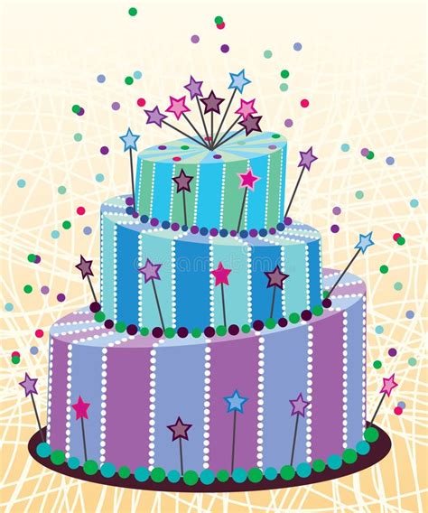 Big Birthday Cake Stock Vector Illustration Of Cute 19066691
