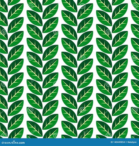 Green And White Geometric Leaves Seamless Pattern Vector Stock Vector