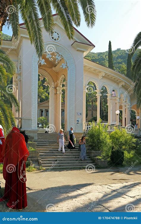 Tourists At The Resort Of Gagra In The Republic Of Abkhazia On The