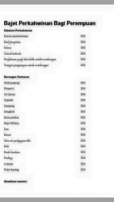 Senarai Semak Persiapan Perkahwinan Pdf  Borang Nikah / 15 senarai