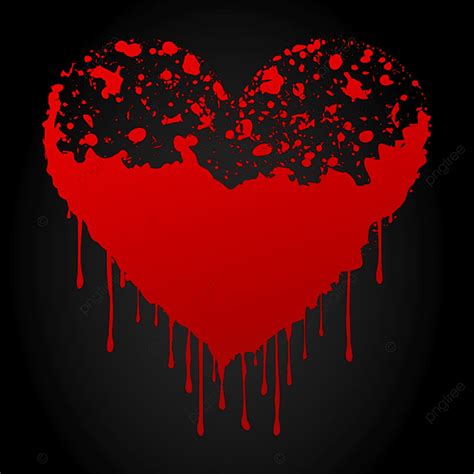 Bloody Heart Collection Red Valentine Love Hole Shape Png And Vector